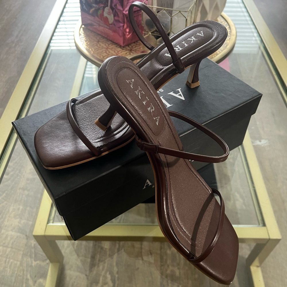 AKIRA Brown Strappy Sandals